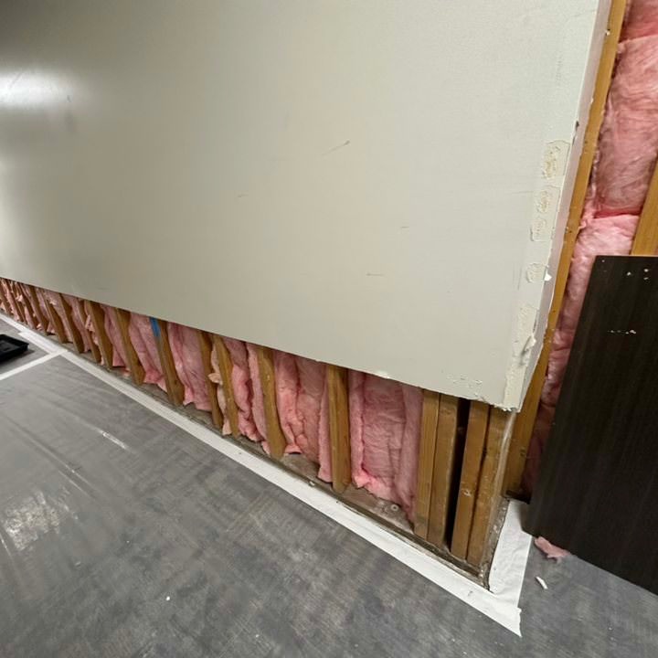 UOP dorm hallway pre-installation