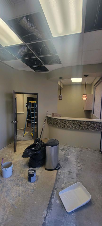 Dental office front desk before construction - lightbox