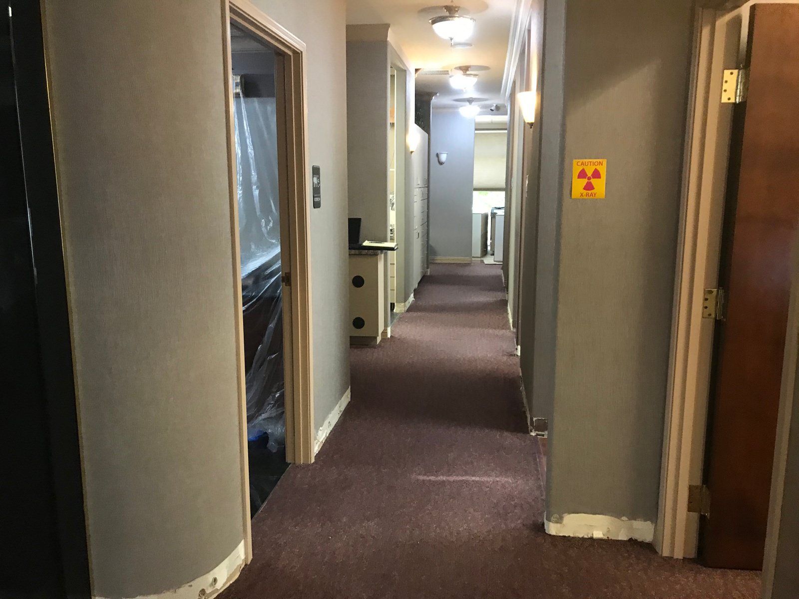 clinic hallway before construction - lightbox