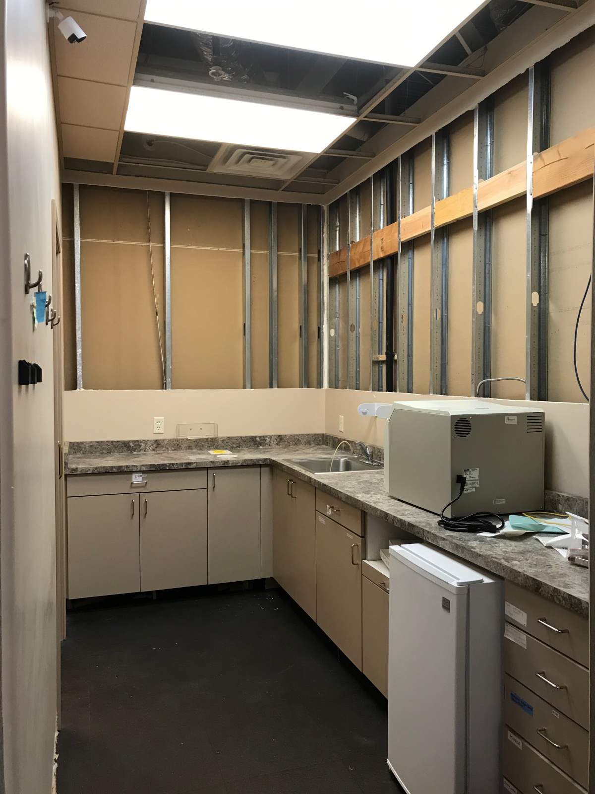 clinic room before construction - lightbox