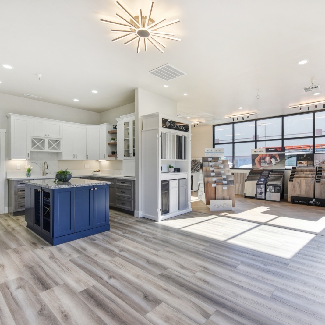 Dry Creek Construction showroom with different flooring