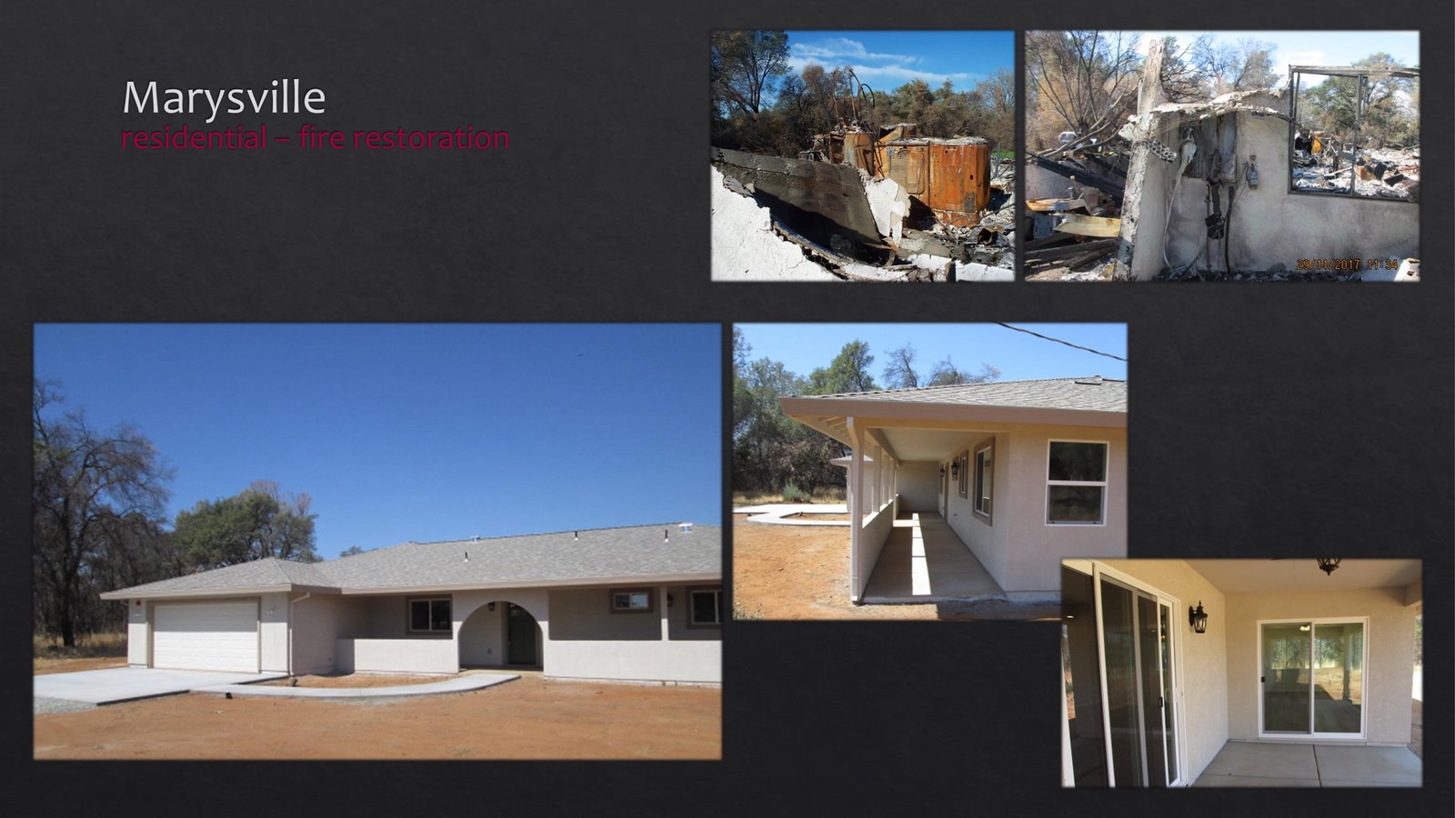 Marysville Residential fire restoration - front side of the house