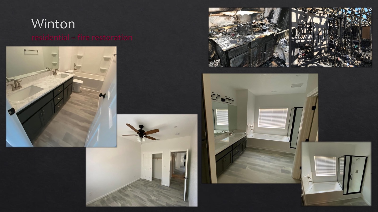 Winton Residential fire restoration - bathroom - lightbox